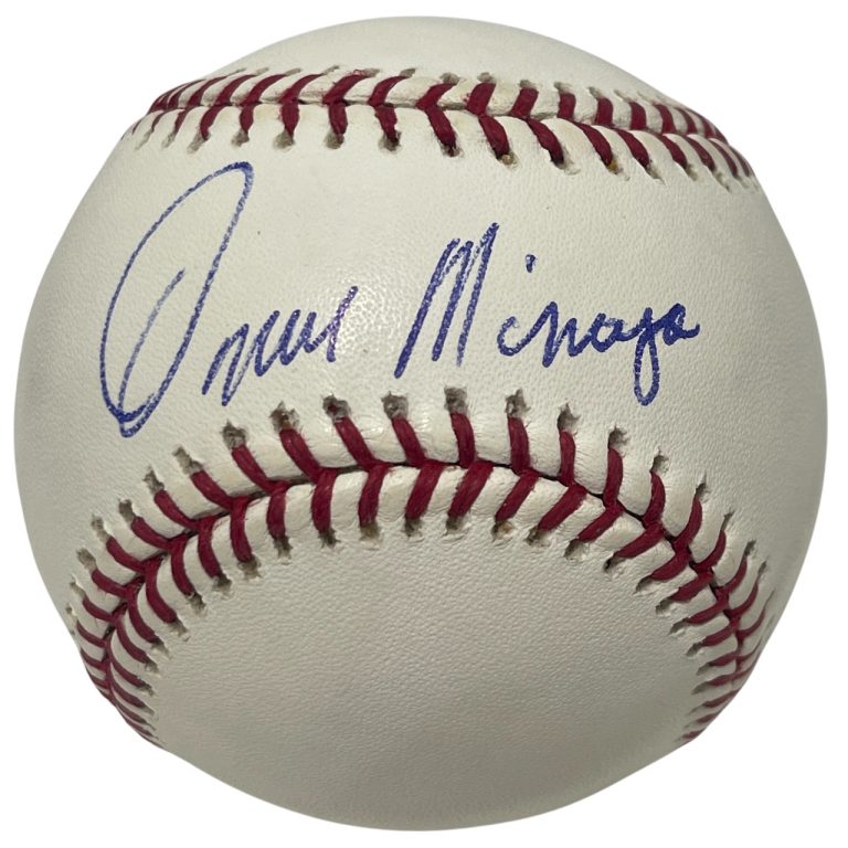 Omar Minaya Signed Autographed ROMLB Baseball Oakland Athletics LSCM COA