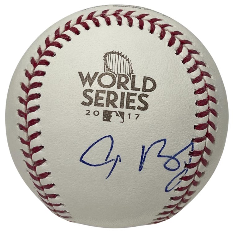 Alex Bregman Signed 2017 World Series WS Logo Baseball Houston Astros LSCM COA