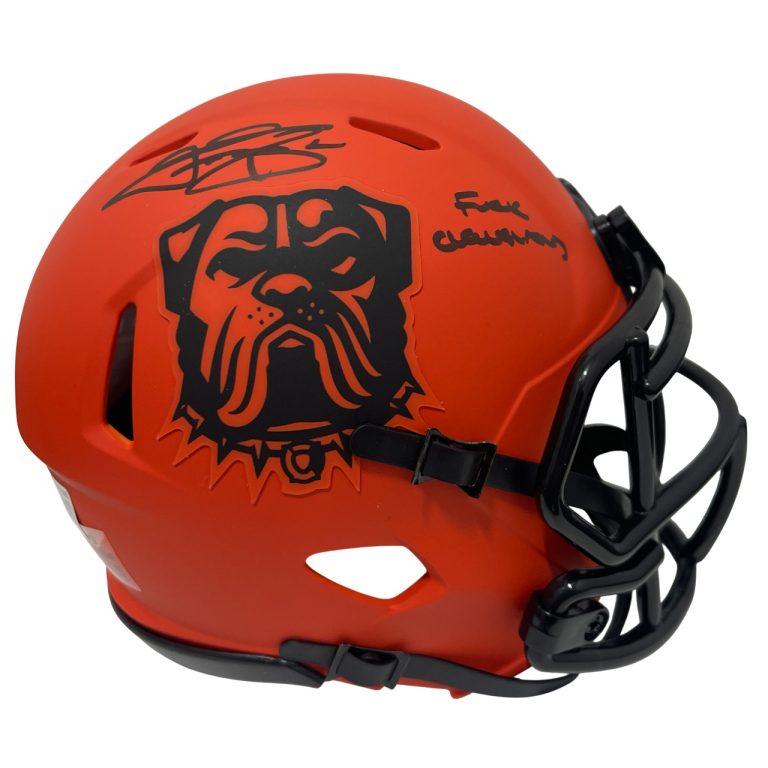 Johnny Manziel Signed Browns Rave Mini Helmet w F**K Cleveland Beckett W BAS COA