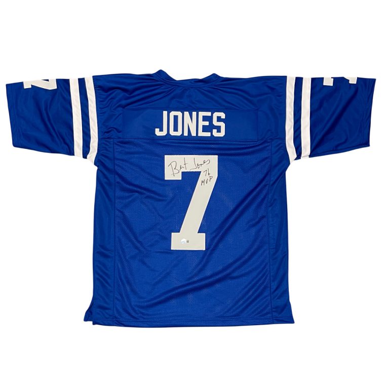 Bert Jones Signed Indianapolis Colts Custom Jersey w/ 76 MVP Beckett Wit BAS COA