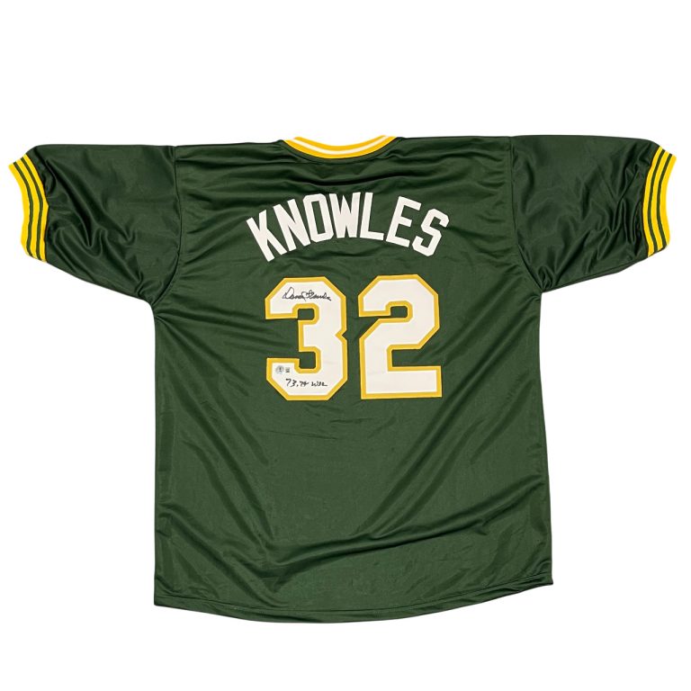 Darold Knowles Signed Athletics Custom Jersey w/ 73 74 WSC Beckett Wit BAS COA