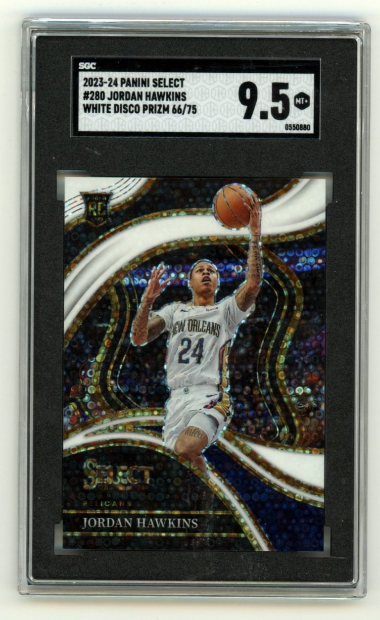 Jordan Hawkins 2023-24 Panini Select #280 White Disco Courtside RC #/75 SGC 9.5