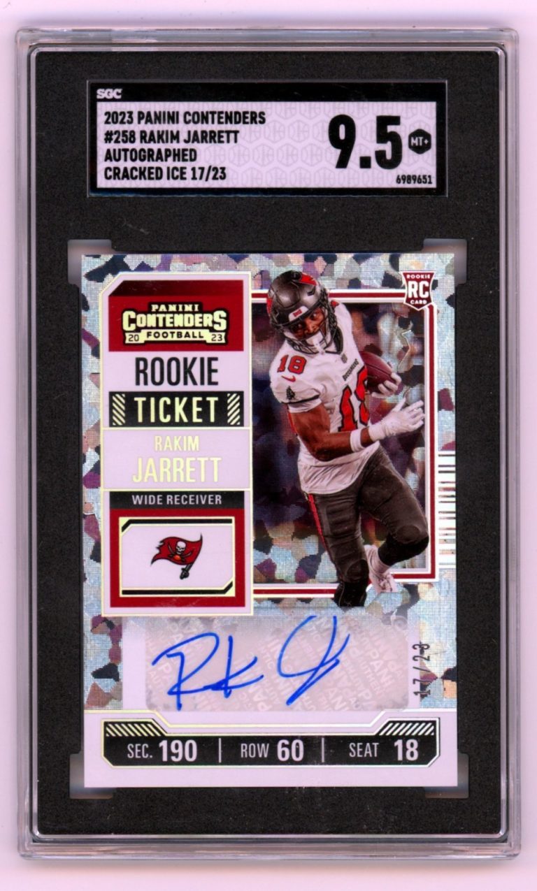 Rakim Jarrett 2023 Panini Contenders Rookie Ticket Cracked Ice RC #17/23 SGC 9.5