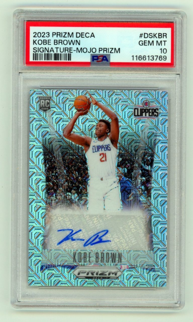 Kobe Brown 2023-24 Panini Prizm Deca Mojo Prizm Signed Auto RC #15/25 PSA 10 GEM