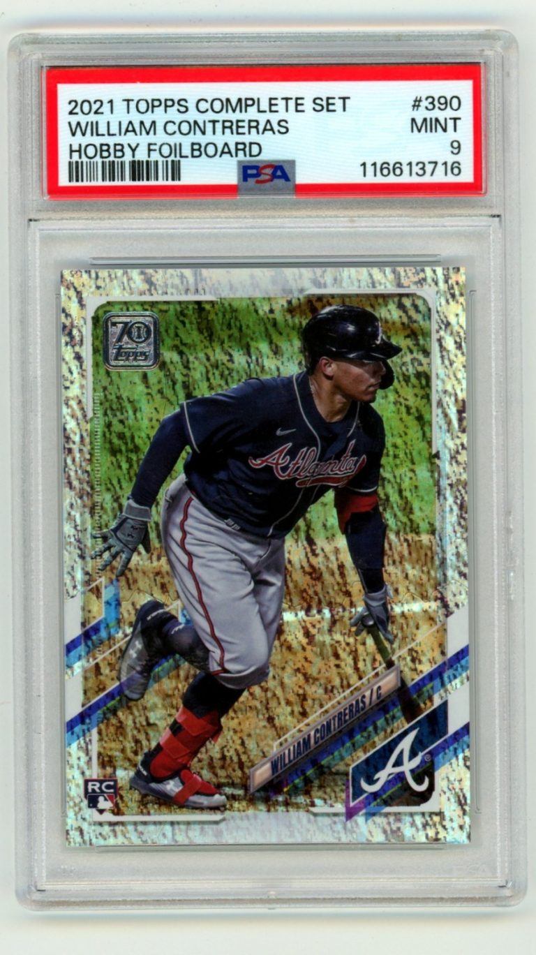 William Contreras 2021 Topps Complete Set #390 Hobby Foil Board RC /310 PSA 9