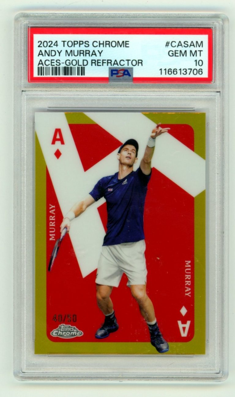 Andy Murray 2024 Topps Chrome #CASAM Aces Gold Refractor #40/50 PSA 10 GEM MINT