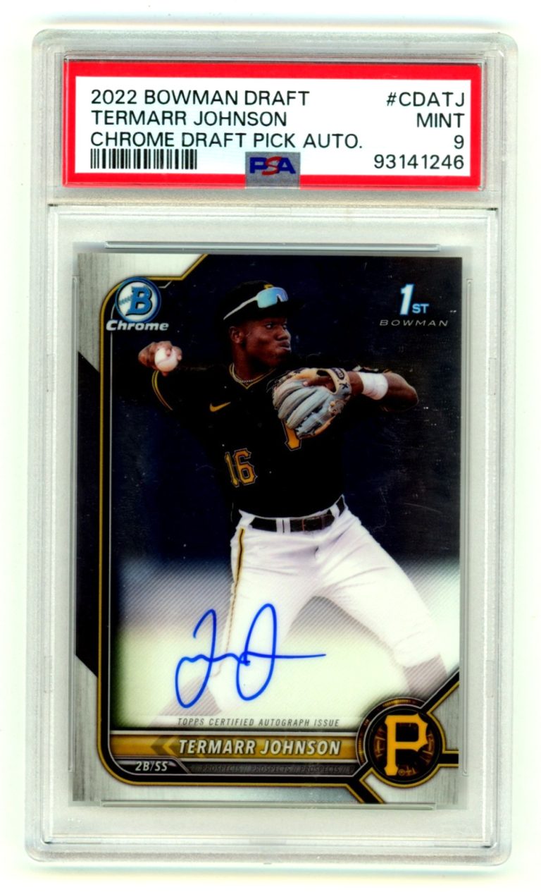 Termarr Johnson 2022 Bowman Chrome Draft 1st Signed Auto Rookie RC PSA 9 MINT