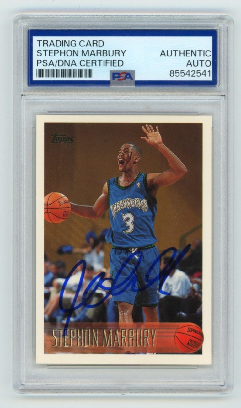 Stephon Marbury 1996-97 Topps #177 Signed Rookie RC PSA Authentic Auto