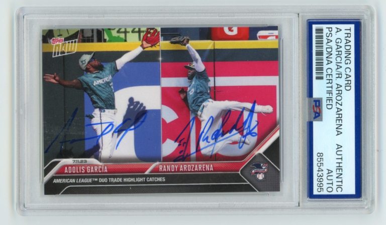 Adolis Garcia & Randy Arozarena Topps Now #562 Signed PSA Authentic Auto ASG