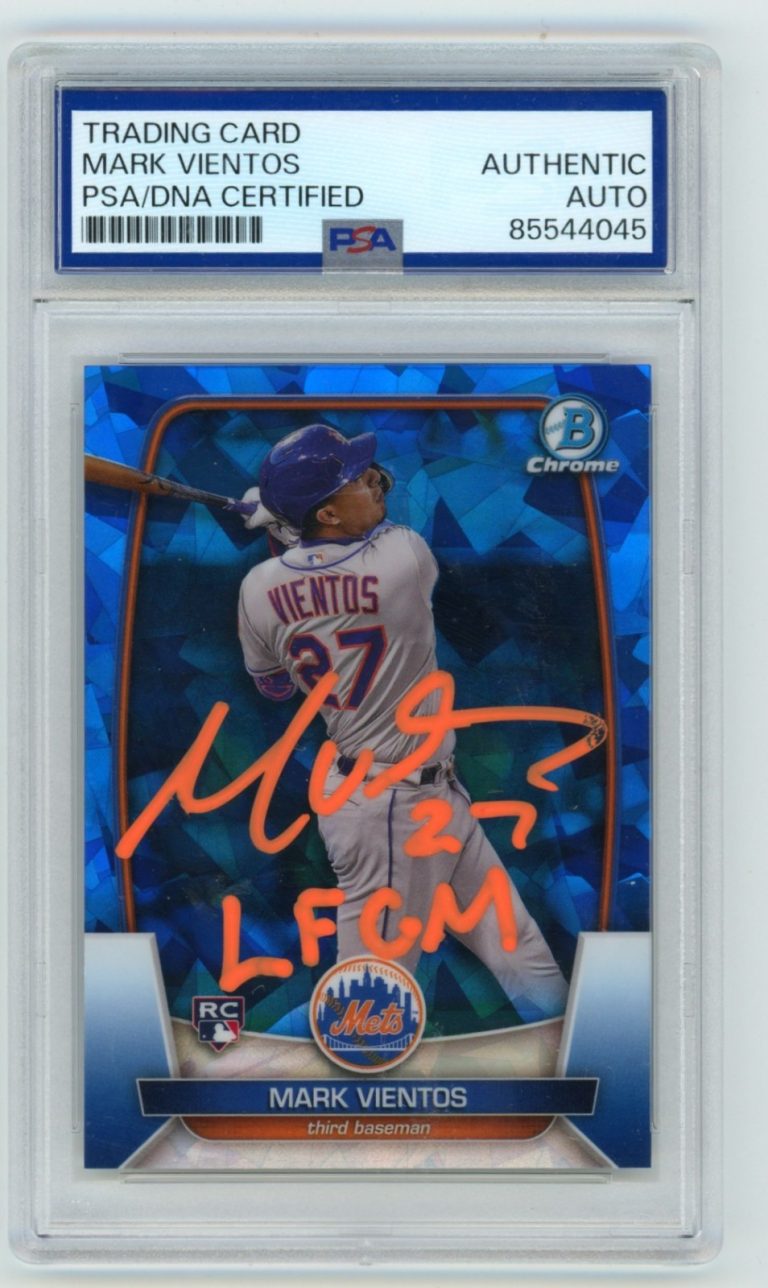 Mark Vientos 2023 Bowman Chrome Sapphire #43 Signed Rookie RC w/ LFGM PSA Auto A