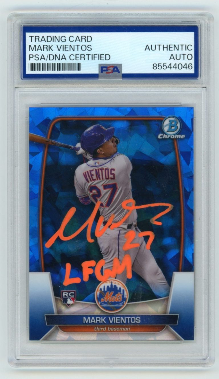 Mark Vientos 2023 Bowman Chrome Sapphire #43 Signed Rookie RC w/ LFGM PSA Auto B