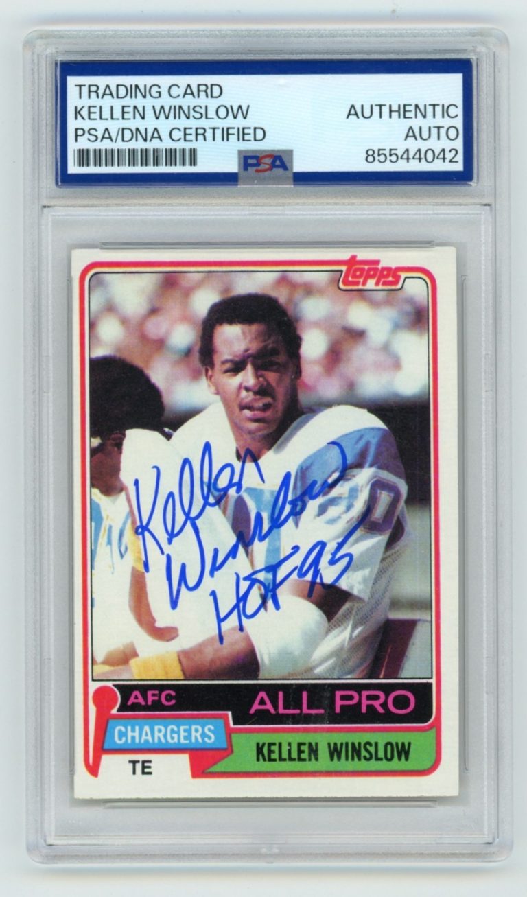 Kellen Winslow 1981 Topps #150 Signed Rookie RC w/ HOF Insc. PSA Authentic Auto