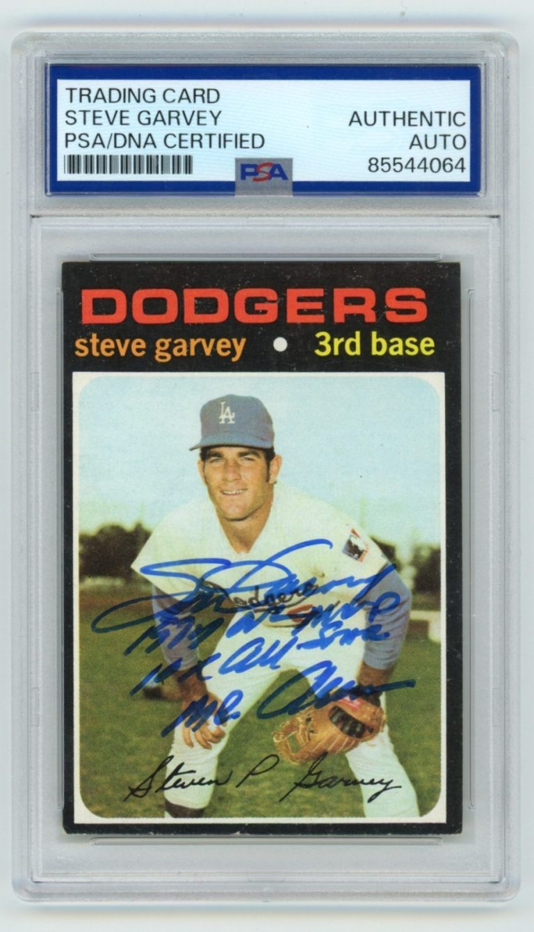 Steve Garvey 1971 Topps #341 Signed Rookie RC w/ 3 Insc. PSA Auto A Mr. Clean