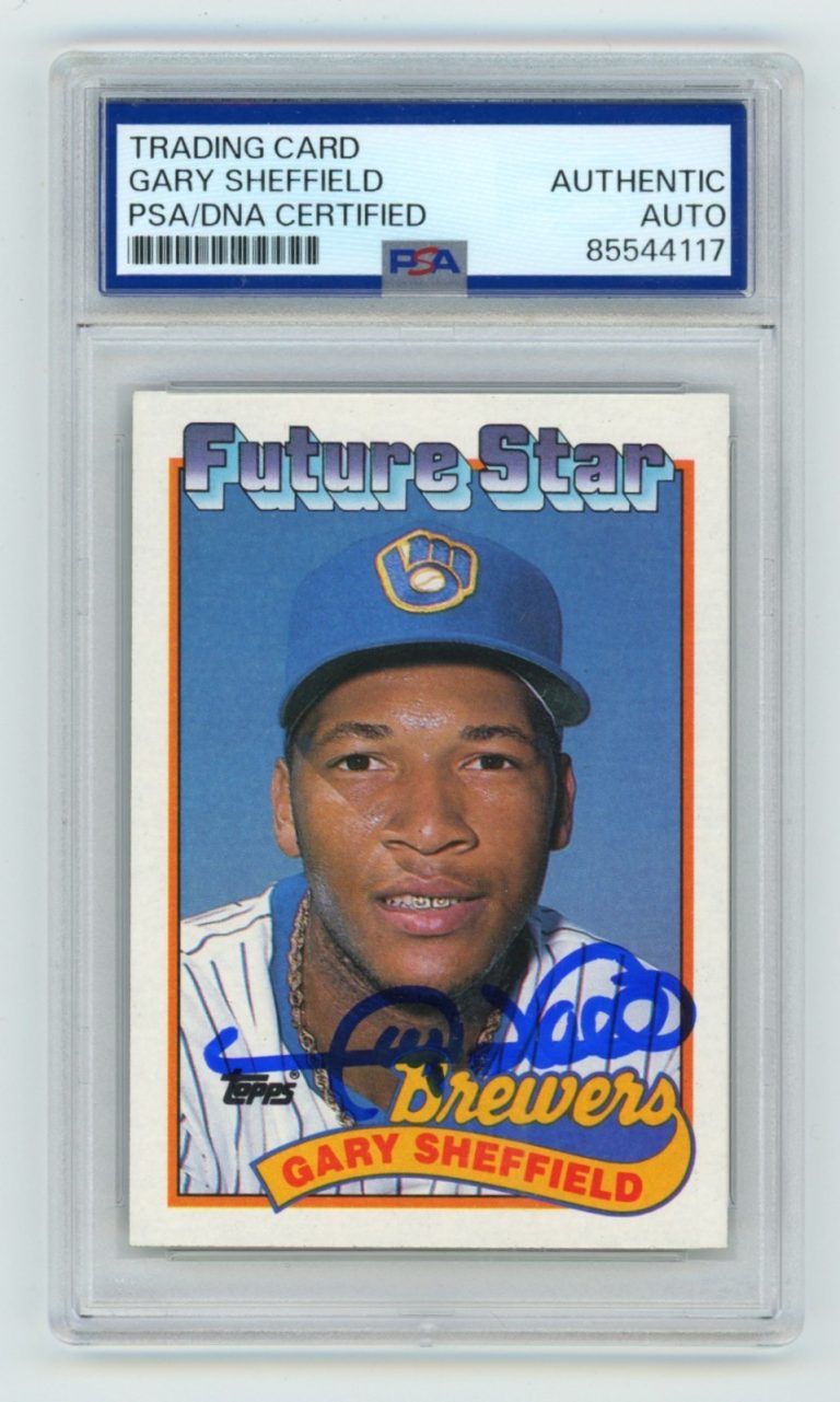 Gary Sheffield 1989 Topps #343 Future Star Signed Rookie RC PSA Authentic Auto