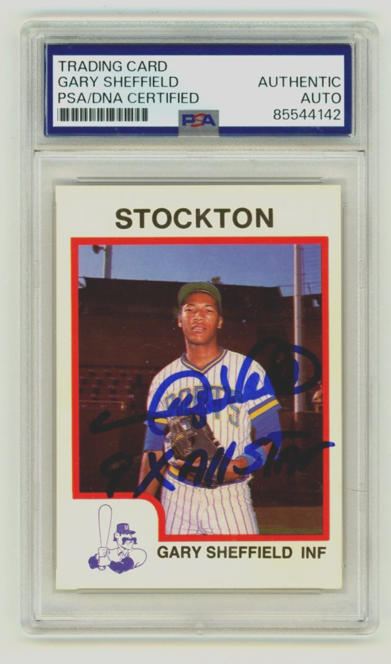 Gary Sheffield 1987 ProCards 239 Stockton Signed RC w/ 9 All Star Insc PSA Auto