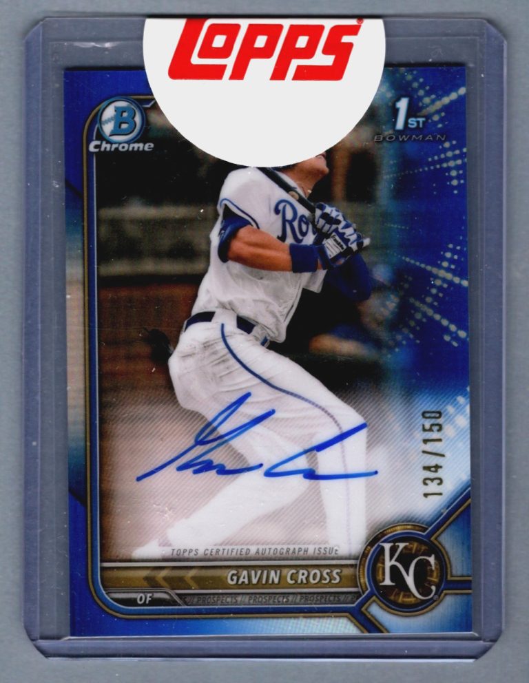 Gavin Cross 2022 Bowman Chrome Draft 1st Blue Refractor Signed Auto RC #/150