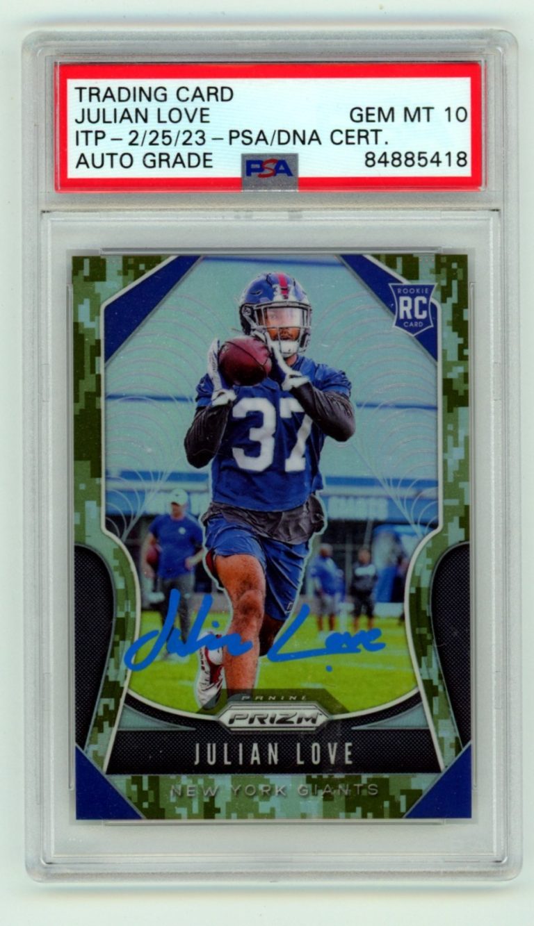 Julian Love 2019 Panini Prizm 320 Camo Prizm Full Name Signed Auto RC /25 PSA 10