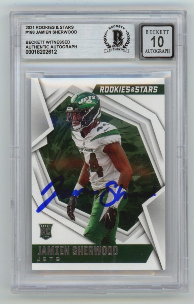 Jamien Sherwood 2021 Panini Rookies & Stars #186 Signed RC Beckett BGS 10 Auto