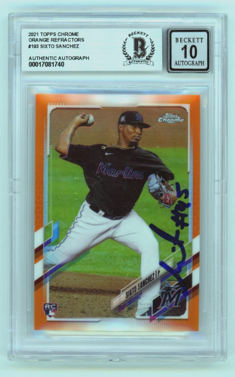 Sixto Sanchez 2021 Topps Chrome #193 Orange Refractor Signed RC /25 BGS 10 Auto