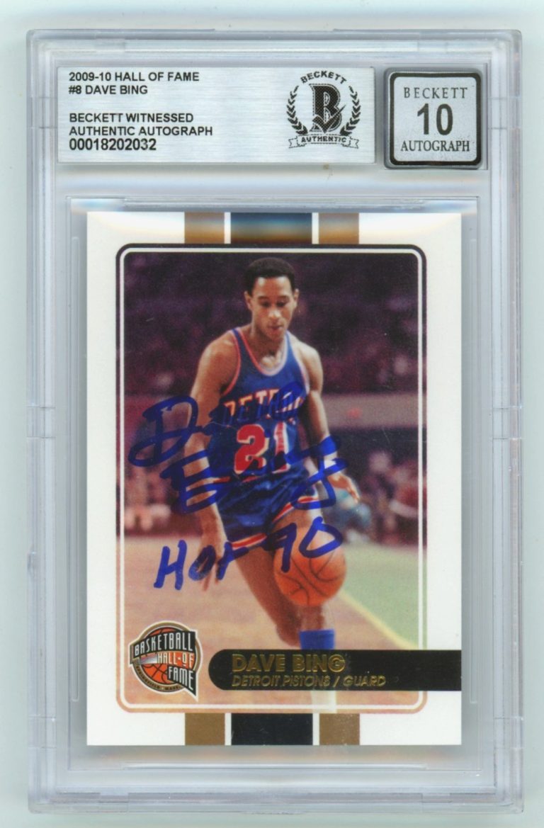 Dave Bing 2009-10 Panini Hall of Fame #8 Signed w/ HOF 90 Insc #/599 BGS 10 Auto