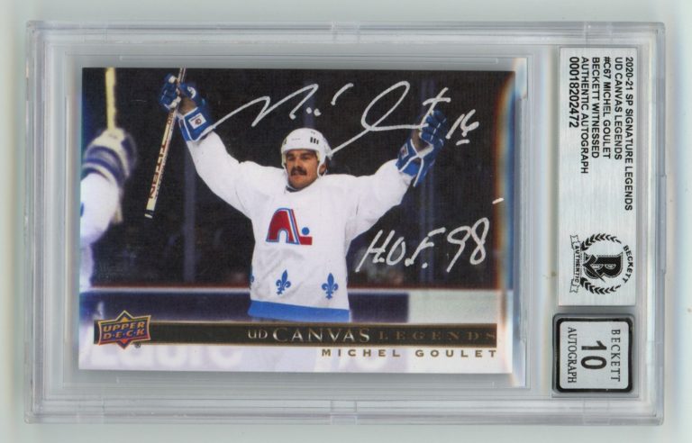 Michael Goulet 2020-21 UD SP Signature Legends #C67 Signed w/ HOF 98 BGS 10 Auto