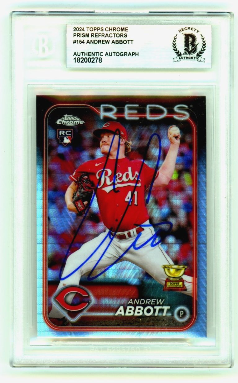 Andrew Abbott 2024 Topps Chrome #154 Prism Refractor Signed RC BGS BAS Auto