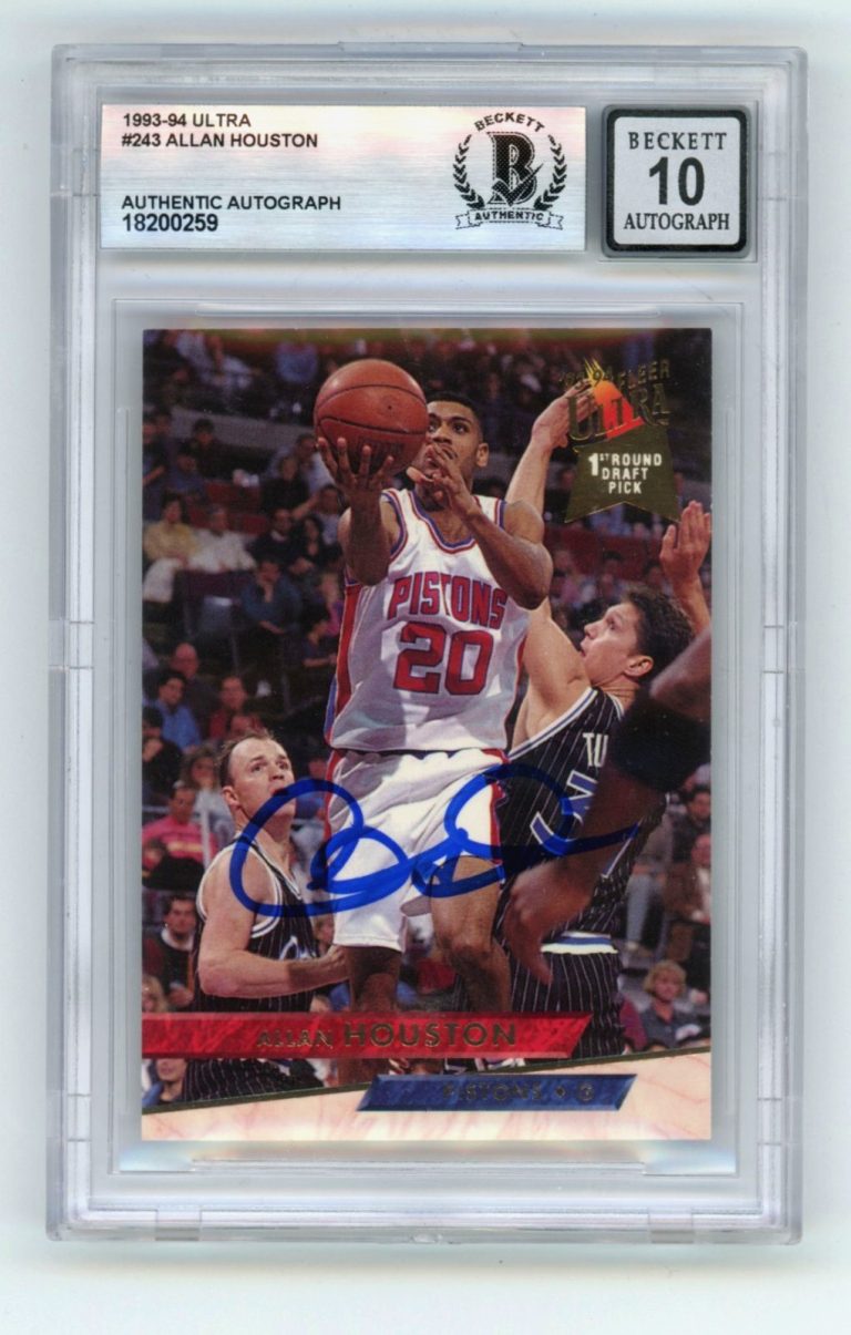 Allan Houston 1993-94 Fleer Ultra #243 Signed Rookie RC Beckett BGS 10 Auto