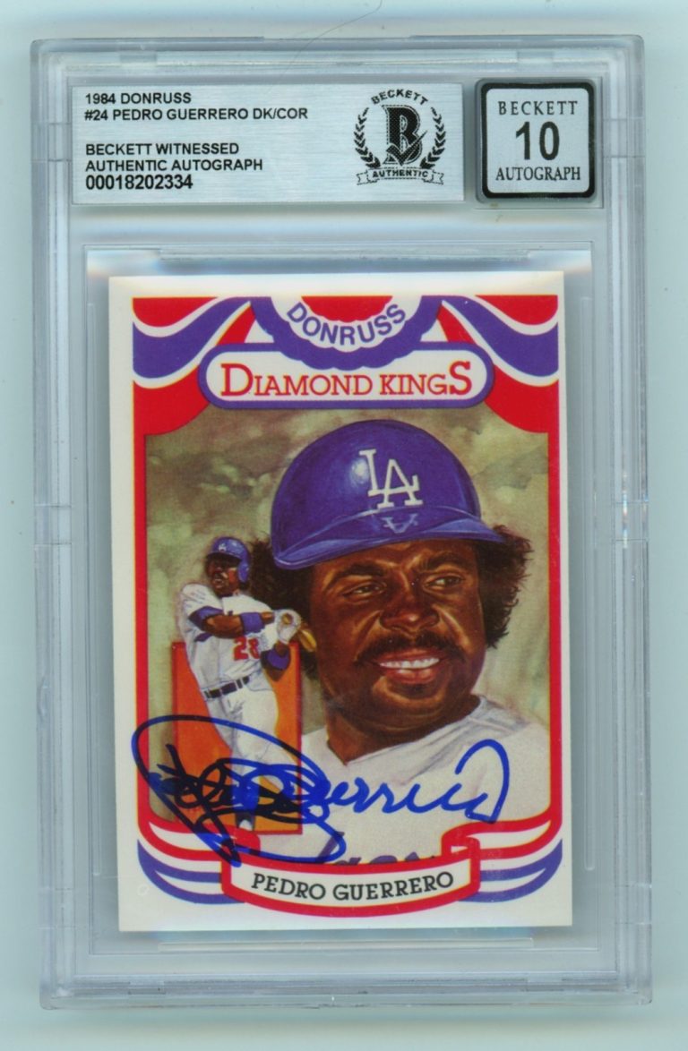 Pedro Guerrero 1984 Donruss Diamond Kings #24 Signed Beckett BGS 10 Auto Dodgers