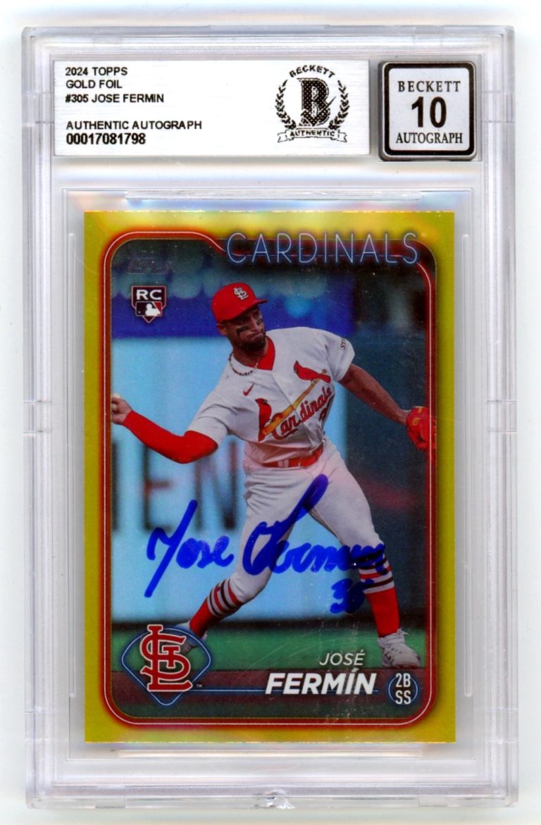 Jose Fermin 2024 Topps Series 1 #305 Gold Foil Signed RC Beckett BGS 10 Auto
