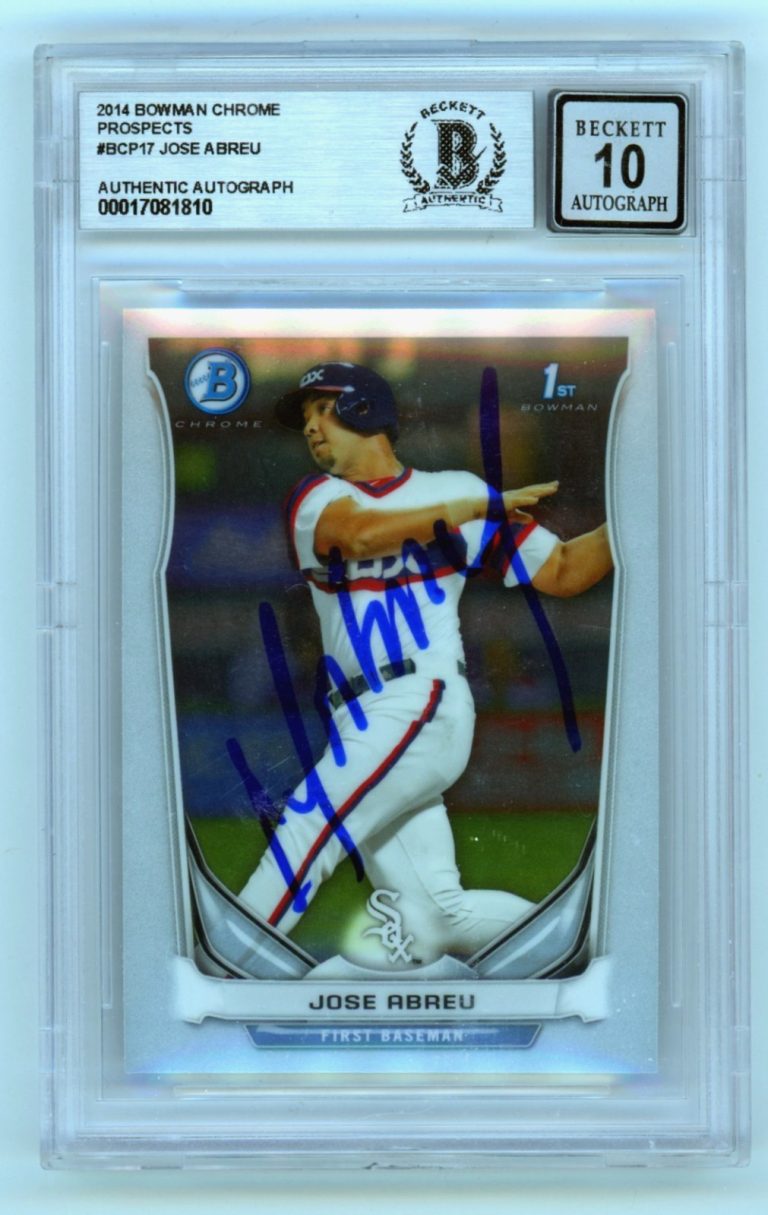 Jose Abreu 2014 Bowman Chrome #BCP17 1st Signed Rookie RC Beckett BGS 10 Auto