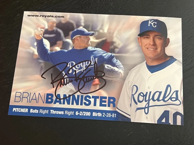 SIGNED BASEBALL POSTCARD AUTO KANSAS CITY ROYALS TI MLB BRIAN BANNISTER