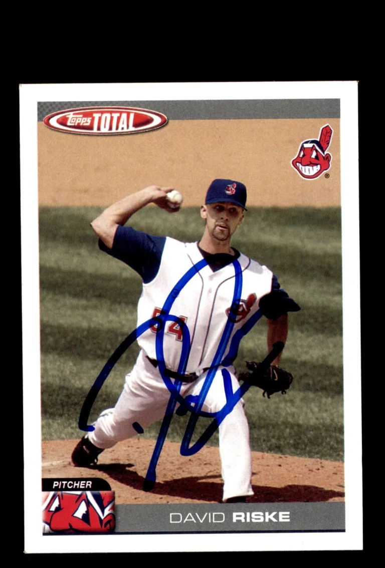 Signed Baseball Card Auto David Riske 2004 Topps Total #321 Cleveland Indians