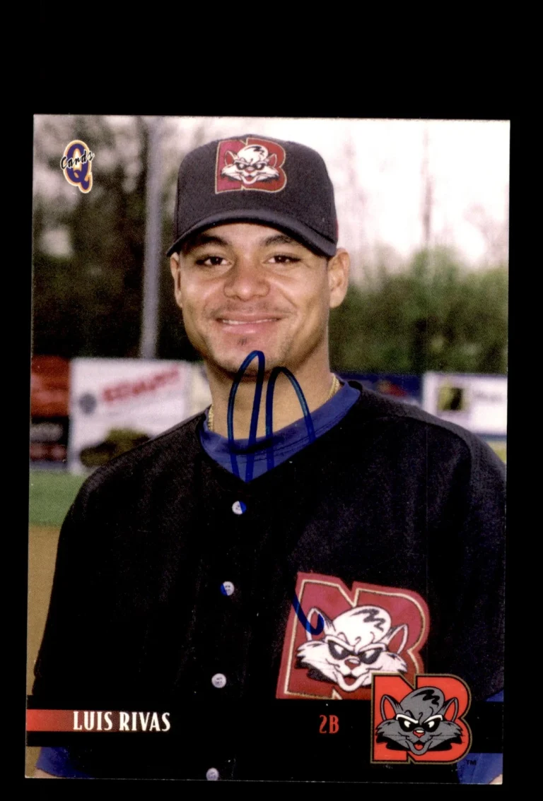 Signed Baseball Card Auto Luis Rivas 2000 Blueline Q-Cards New Britain Rock Cats