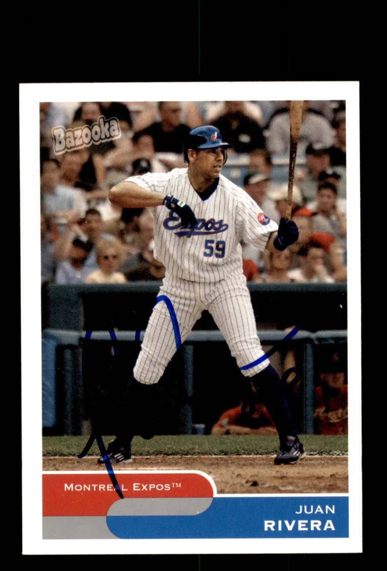 Signed Baseball Card Auto Juan Rivera 2004 Bazooka #59 Montreal Expos