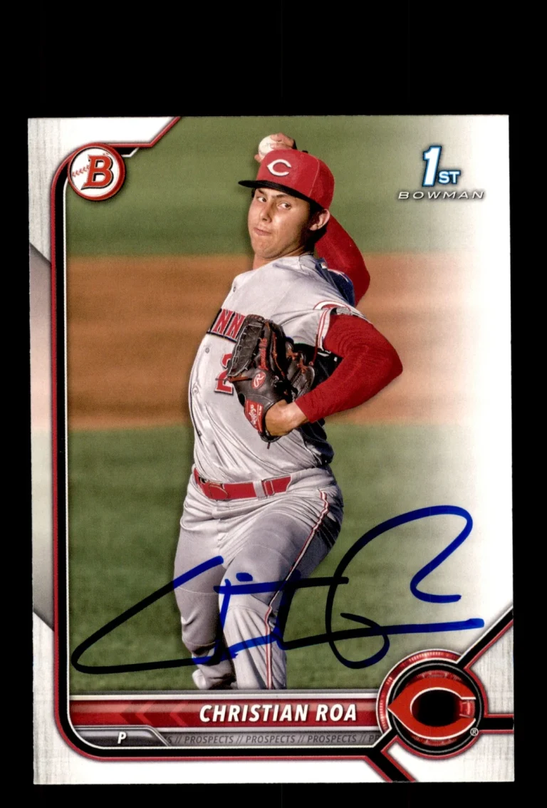 Signed Baseball Card Auto Christian Roa 2022 Bowman #BP-130 Cincinnati Reds