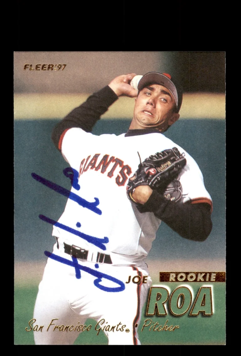 Signed Baseball Card Auto Joe Roa 1997 Fleer #583 San Francisco Giants