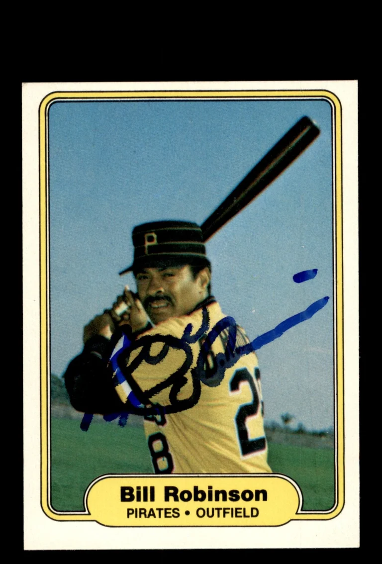 Signed Baseball Card Auto Bill Robinson 1982 Fleer #494 Pittsburgh Pirates