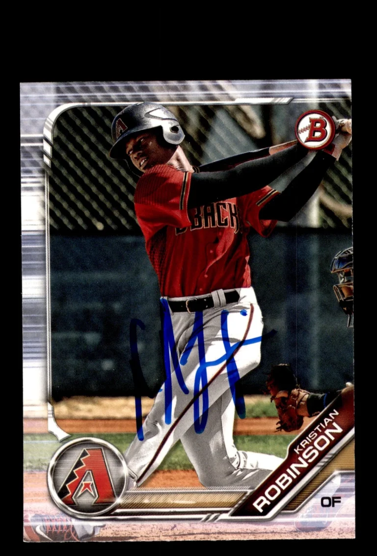 Signed Baseball Card Auto Kristian Robinson 2019 Bowman #BD-20 Diamondbacks