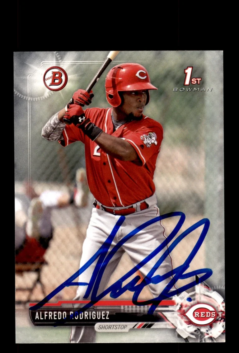 Signed Baseball Card Auto Alfredo Rodriguez 2017 Bowman #BP94 Cincinnati Reds