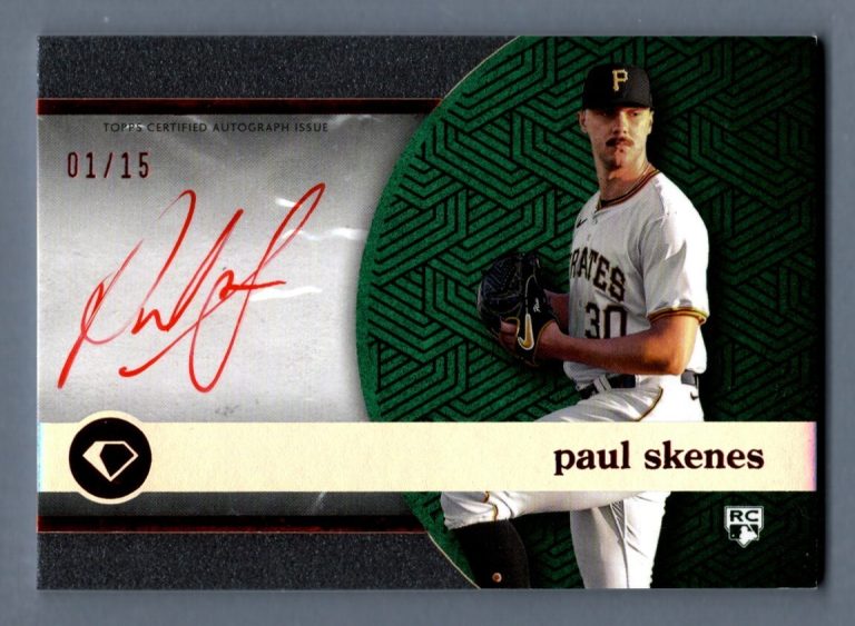 Paul Skenes 2024 Topps Diamond Icons White PolychromatINK Red Auto RC 1/15