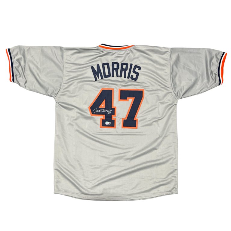 Jack Morris Signed Detroit Tigers Custom Jersey w/ #47 Beckett Witness BAS COA