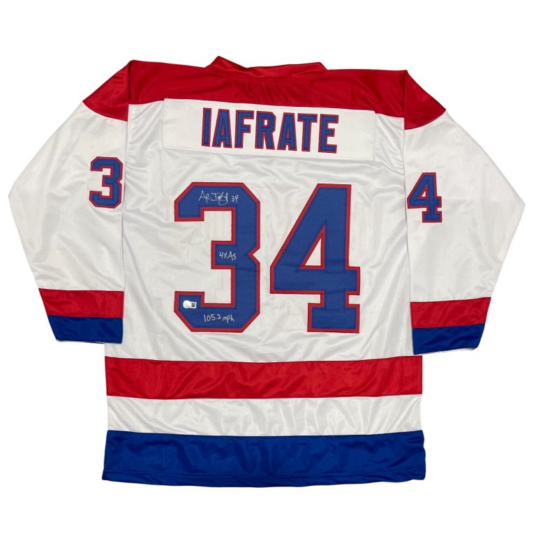 Al Iafrate Signed Washington Custom Jersey w 4x AS + 105.2 MPH Beckett W BAS COA