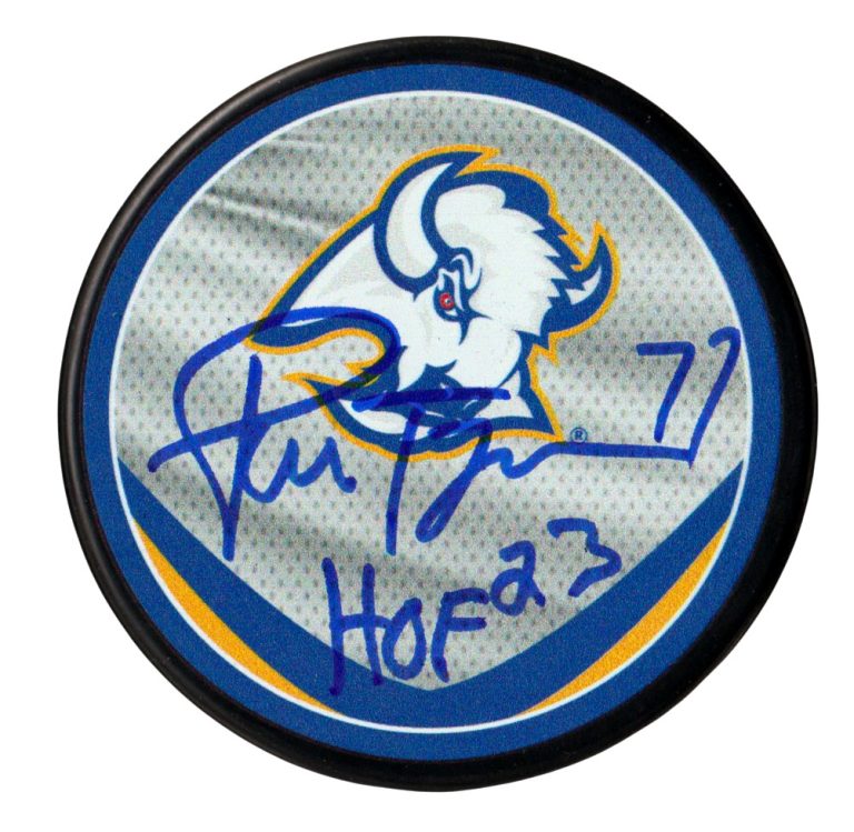 Pierre Turgeon Signed Buffalo Sabres Reverse Retro Puck w HOF 23 Beckett BAS COA