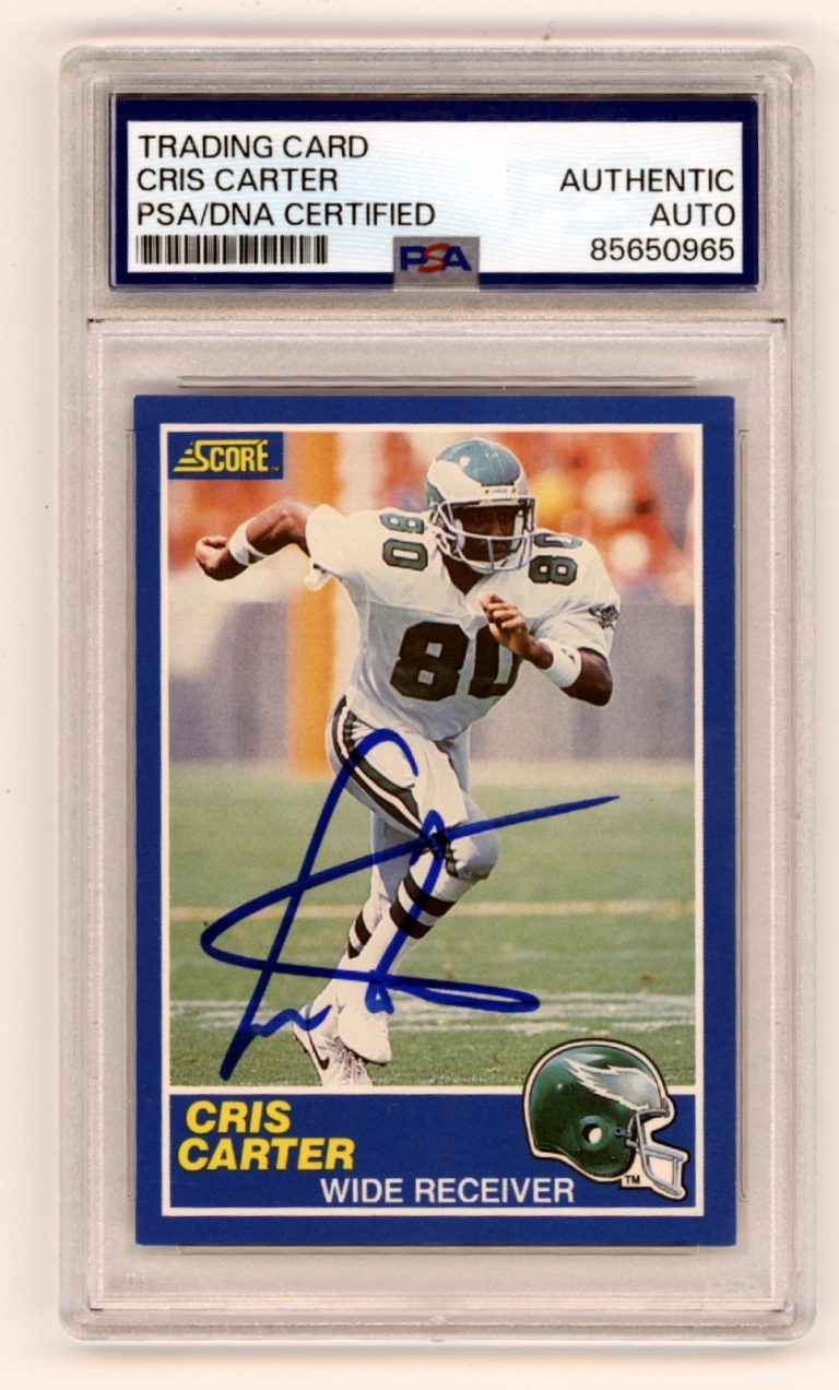 Cris Carter 1989 Score Football #72 Signed Rookie RC PSA Authentic Auto Eagles