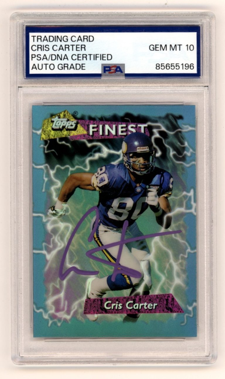 Cris Carter 1995 Topps Finest Refractor 176 Signed PSA 10 Auto Minnesota Vikings