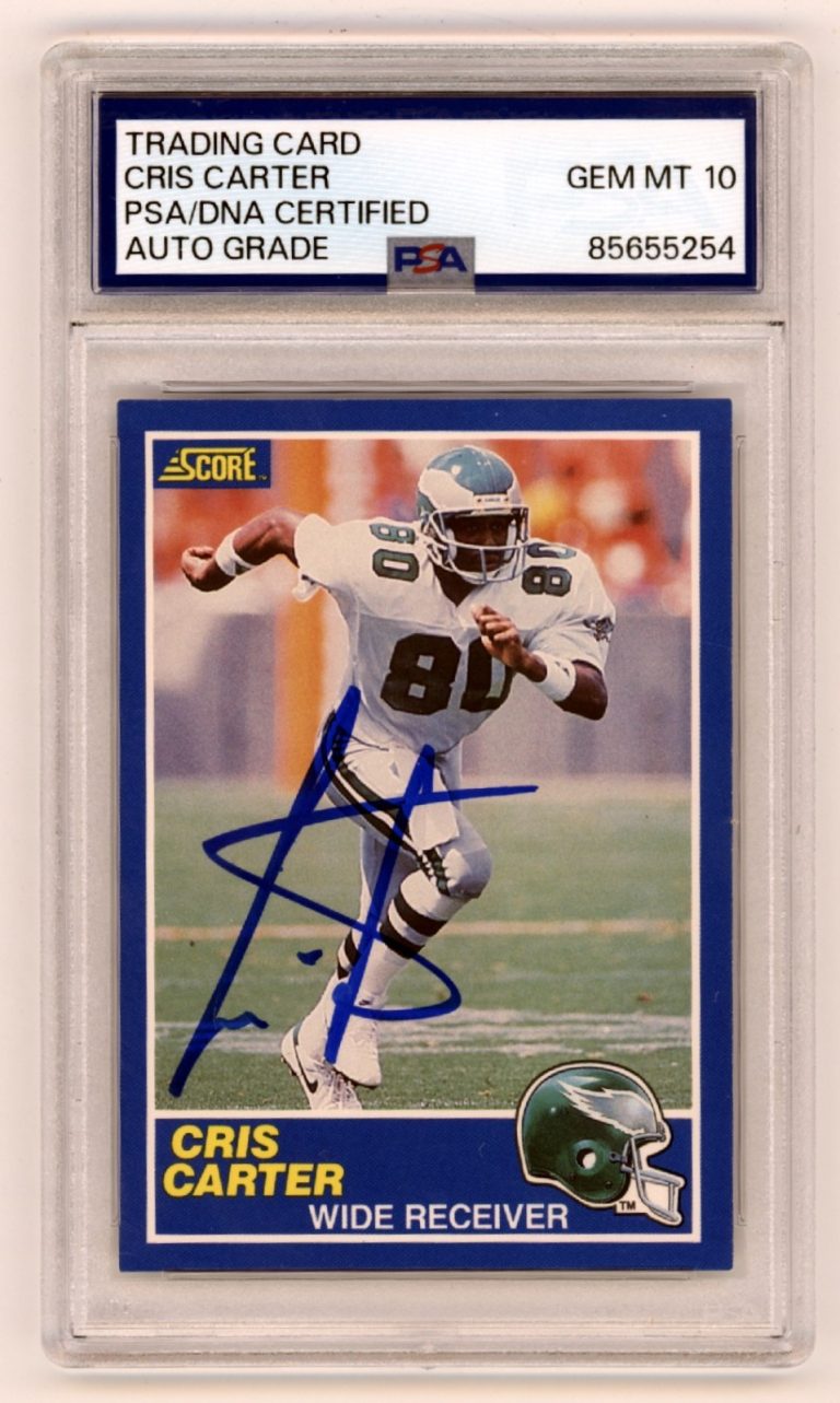 Cris Carter 1989 Score Football #72 Signed Rookie RC PSA 10 Auto Eagles Vikings