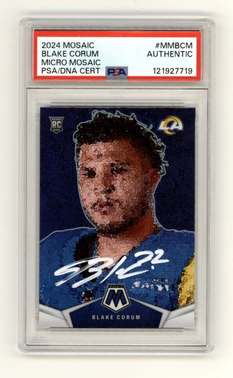 Blake Corum 2024 Panini Mosaic Micro Mosaic Case Hit Signed Rookie RC PSA Auto