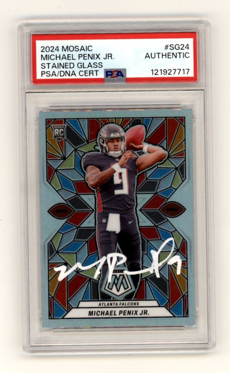 Michael Penix Jr. 2024 Mosaic Stained Glass Case Hit SP Signed RC PSA Auto