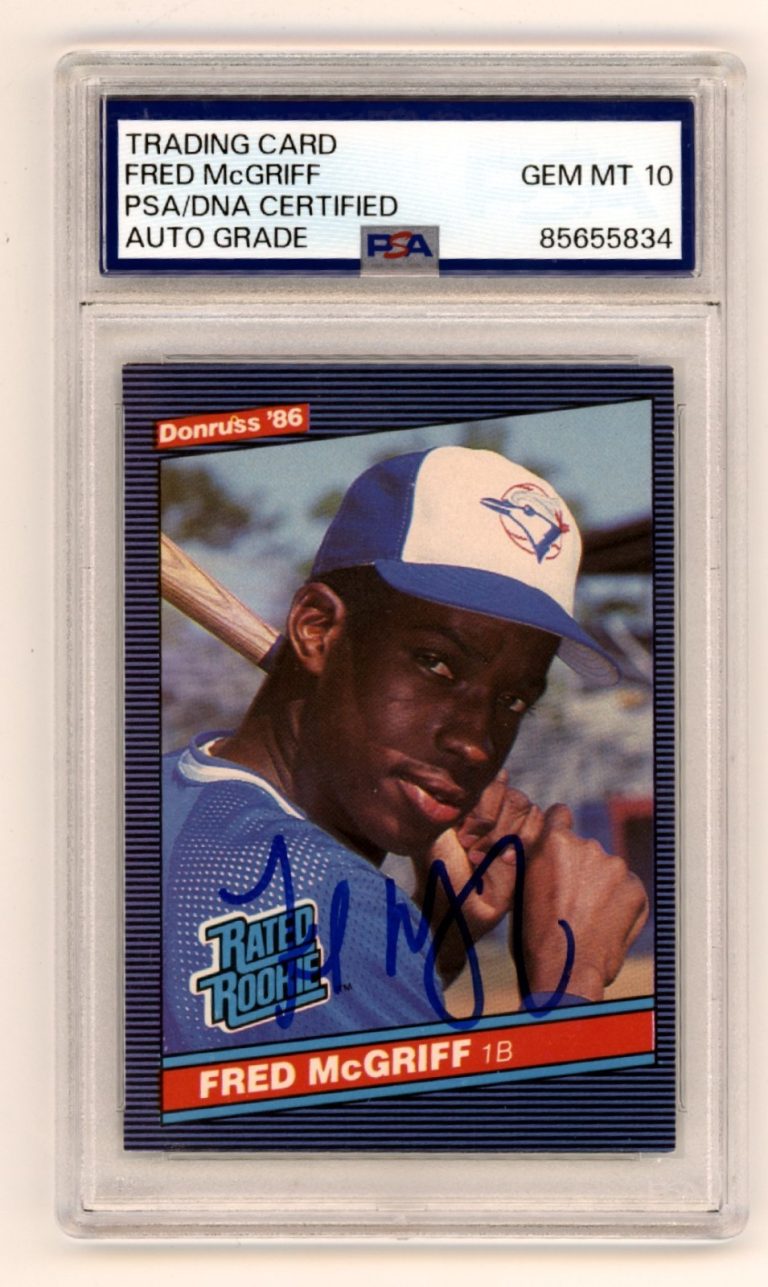 Fred McGriff 1986 Donruss #28 Signed Rookie RC PSA 10 Auto Blue Jays Braves HOF