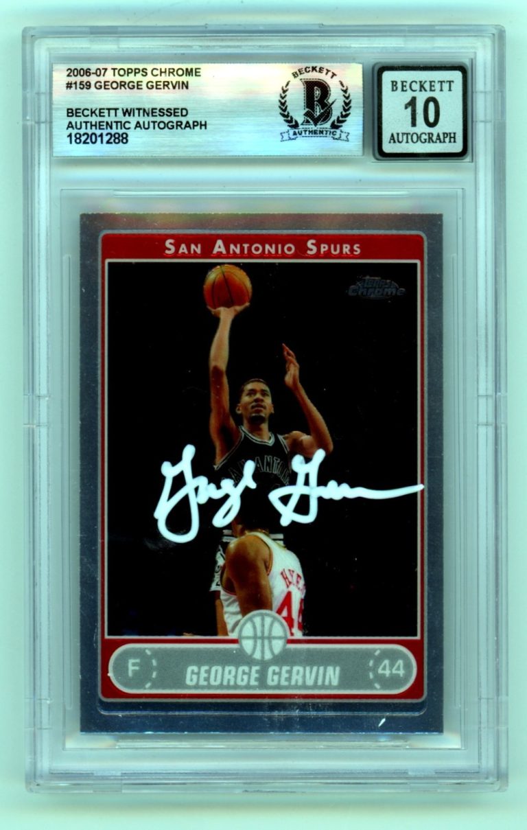 George Gervin 2006-07 Topps Chrome #159 Signed Beckett BGS 10 Auto SA Spurs HOF